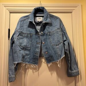 Zara Cropped Jean Jacket